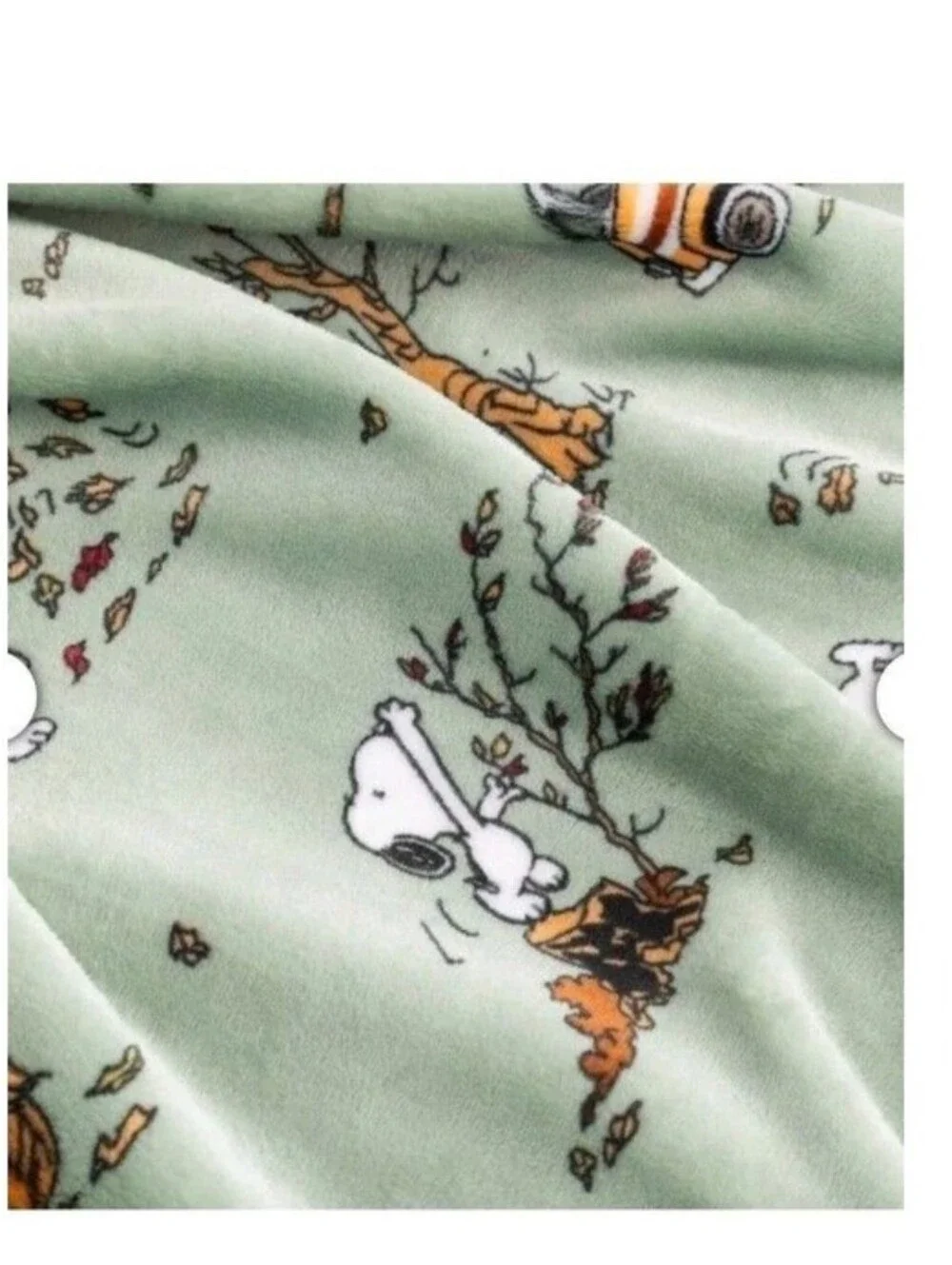 Peanuts Throw Green White Snoopy 2-Pack Printed VelvetLoft Plush Green - New